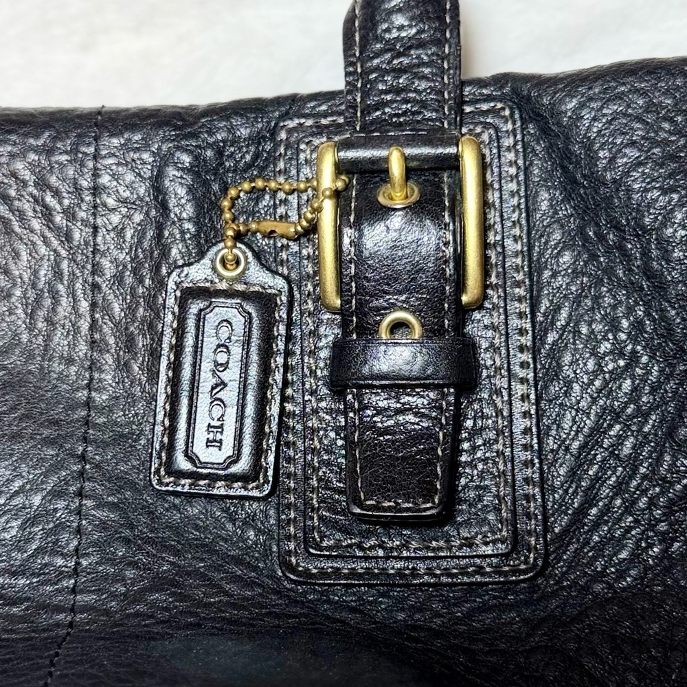 Coach Hamilton Large Black Leather Satchel Bag F12444 - Picture 3 of 11